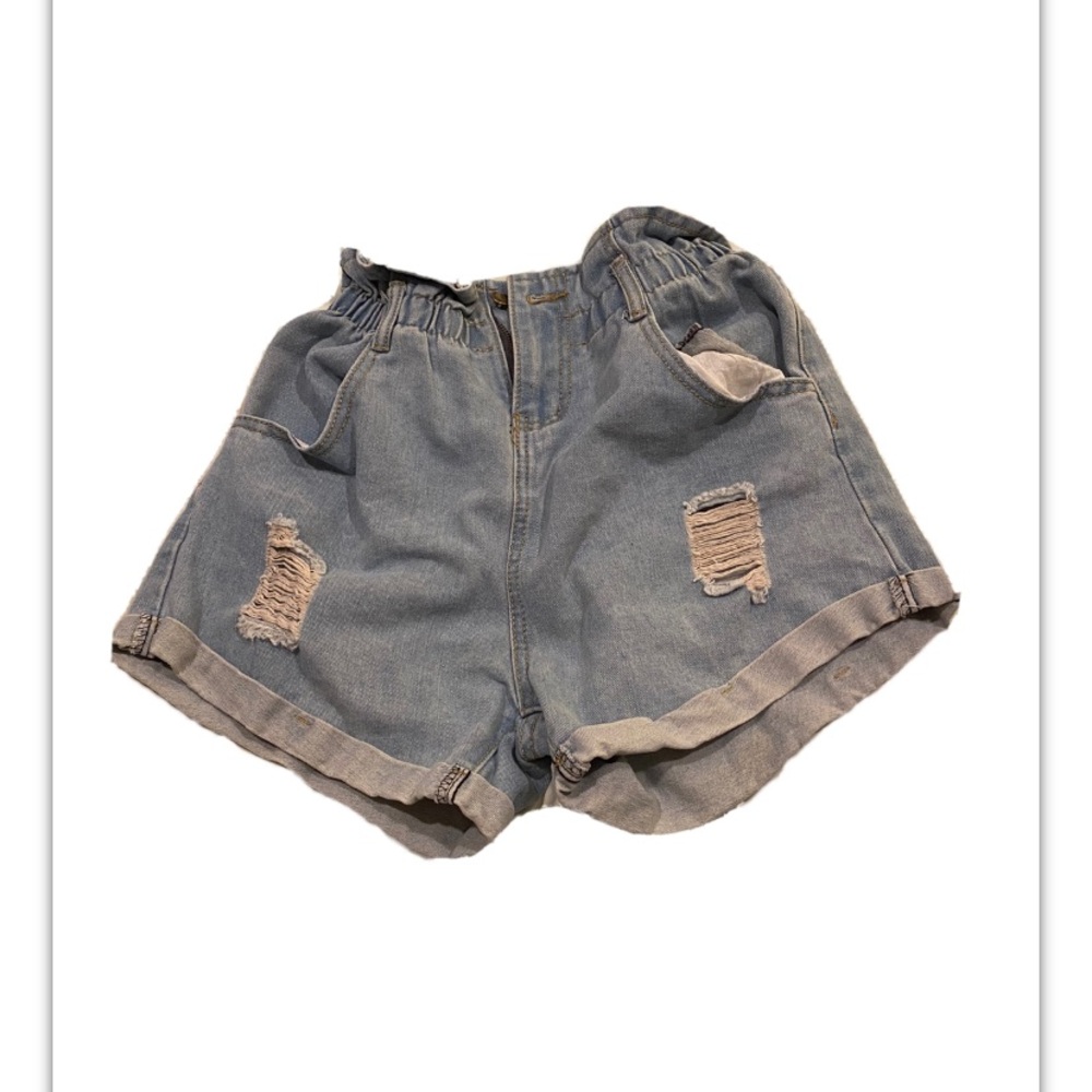 light wash jean shorts